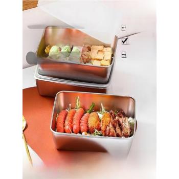 頂特SUS304不銹鋼保鮮盒日式加深厚味盒家用分裝便當盒帶蓋野餐盒