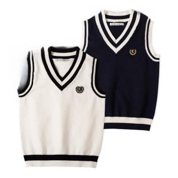 22新品兒童高爾夫衣服馬甲男童運動背心英倫款青少年針織坎肩上衣