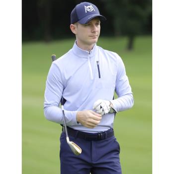 PGM高爾夫服裝男士保暖長袖t恤柔軟親膚立領時尚運動上衣外套內搭