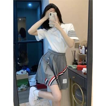 高爾夫衣服女套裝運動兩件套polo衫上衣彈力短裙百褶裙小個子韓版