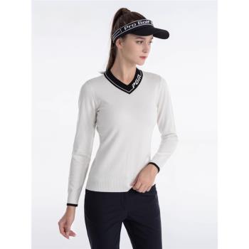 PGM高爾夫女裝新款秋冬高爾夫外套毛衣保曖針織衫桃心領golf衣服