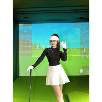 高爾夫服裝女秋冬高爾夫長袖女韓版顯瘦彈力高爾夫套裝女高爾夫裙