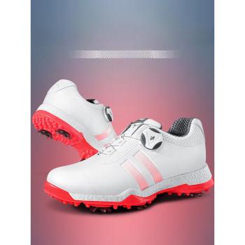 PGM高爾夫女鞋旋鈕鞋帶防滑活動釘運動鞋爆米花中底golf球鞋防水