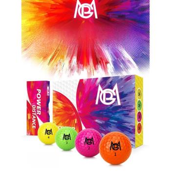 PGM高爾夫球彩色比賽球二層練習球雙層彩球golf用品12/24粒禮盒裝