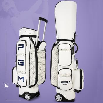 加大滑輪高爾夫球包女士拉桿拖輪包PU防水golf球包韓版時尚標準包