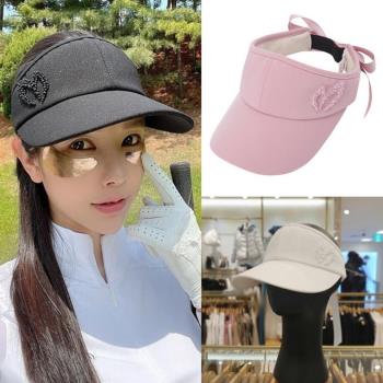 高爾夫球帽22原單女士無頂帽防曬百搭韓版運動戶外GOLF時尚空頂帽