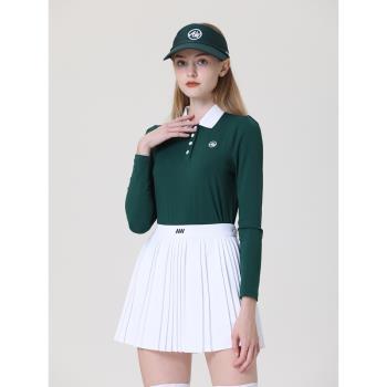 高爾夫服裝女秋款套裝時尚簡約高爾夫衣服女韓版長袖上衣百褶裙褲