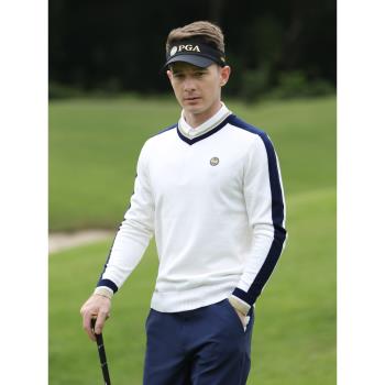 PGA高爾夫外套男士秋冬毛衣時尚品牌GOLF男裝高階羊毛衫2022新款