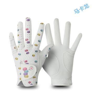 新款時尚高爾夫手套女款 雙手GOLF手套PU柔軟舒適透氣耐磨韓國
