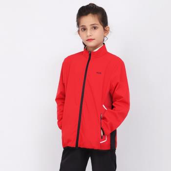 PGM兒童高爾夫球服裝2022女童拉鏈長袖風衣防雨外套青少年球衣服