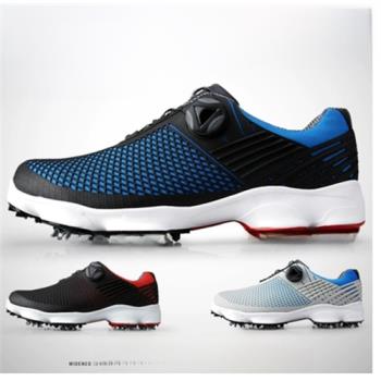 高爾夫球鞋男士活動釘寬版旋鈕扣鞋子雙重防水防滑運動鞋時尚舒適