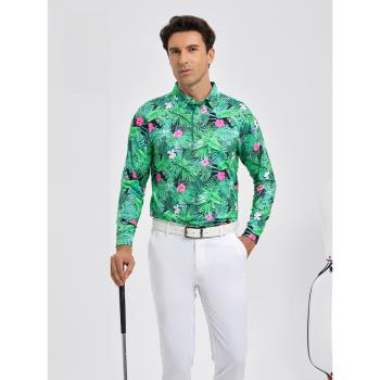 奧藍克高爾夫polo衫男秋季運動上衣golf長袖彈力速干T恤服裝