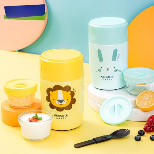 Glasslock燜燒杯不銹鋼真空燜燒罐學生嬰兒輔食保溫桶便攜燜燒罐