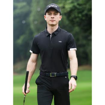 PGM高爾夫服裝夏季短袖t恤男polo衫寬松運動上衣透氣polo衫速干