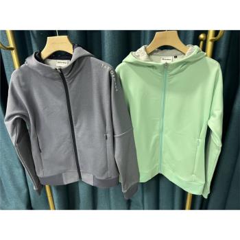 29T09 高爾夫服裝女士春秋保暖運動新品golf抓絨拉鏈夾克外套灰色