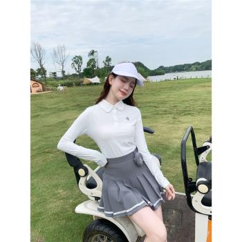 高爾夫服裝女韓版高爾夫長袖女高爾夫女裙套裝網球服顯瘦彈力golf