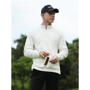 新品高爾夫服裝男士長袖t恤golf外套立領秋冬季保暖男裝運動衛衣