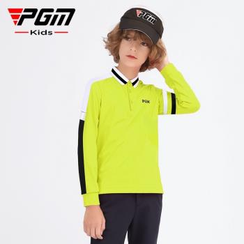PGM新品兒童高爾夫衣服長袖T恤男童春秋季青少年高爾夫服裝運動服