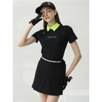 高爾夫女裝短袖上衣裙子套裝女百褶裙t恤運動golf服裝女韓版夏季