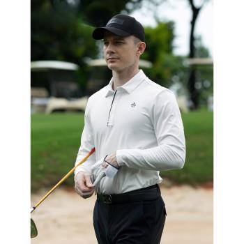 PGA高爾夫服裝男長袖T恤秋冬運動翻領polo衫golf男裝速干透氣球衣