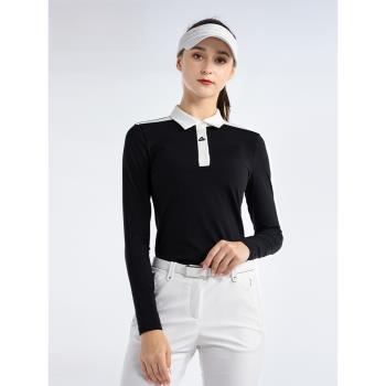 高爾夫服裝女士秋冬季運動速幹polo衫女長袖2023新款高階網球服女