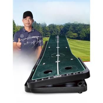 PGM韓版天鵝絨 加寬高爾夫練習器推桿模擬器辦公練習毯可調節坡度