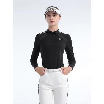 PGA高爾夫服裝女長袖2023高爾夫女裝高端秋冬新款速干POLO衫女褲