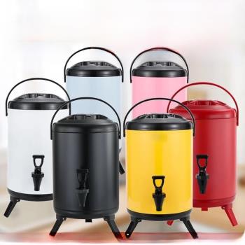 商用不銹鋼烤漆奶茶桶帶水龍頭保溫桶茶水桶開水桶豆漿桶飲料桶