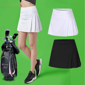 高爾夫短裙女包臀夏季速干大碼百褶短褲裙網球跑步戶外運動防走光