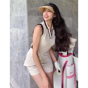 MY高爾夫服裝女韓版女裝套裝冰絲透氣涼感衫無袖球衣高腰顯瘦短褲