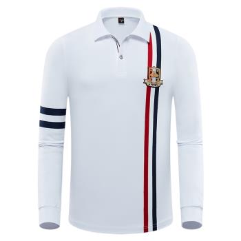 秋季新款高爾夫球服裝 男士衣服 男裝長袖T恤polo衫球服彈力棉