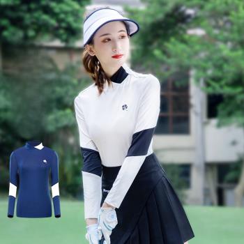 2021新款高爾夫服裝打底衫 秋冬GOLF女裝長袖t恤韓版彈力運動球衣
