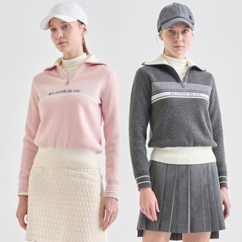 23冬季原單新款高爾夫服裝女士減齡百搭防風翻領golf針織衫毛衣潮