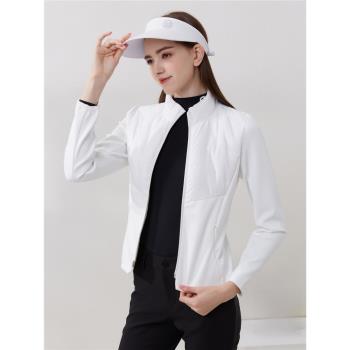 秋冬季高爾夫外套女羽絨服收腰修身顯瘦鴨絨瑜伽服上衣女golf女裝