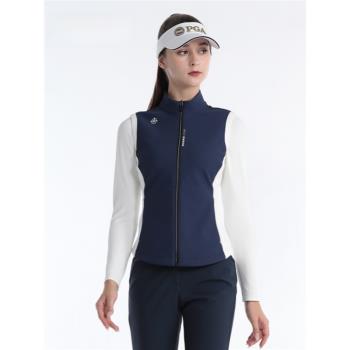 PGA高爾夫服裝女新款女裝秋裝馬甲golf背心修身顯瘦保曖韓版外套
