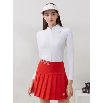 春秋季高爾夫網球長袖裙子套裝女上衣T恤修身運動golf女裝服裝女