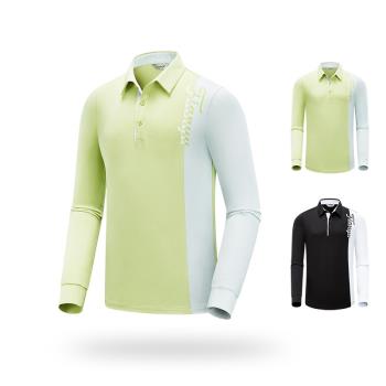 高爾夫長袖T恤男裝時尚拼色上衣速干運動polo衫秋冬款golf服裝男T