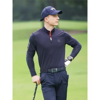 PGM高爾夫男裝長袖t恤冰絲防曬衣袖透氣速幹圓領戶外涼爽GOLF球衣