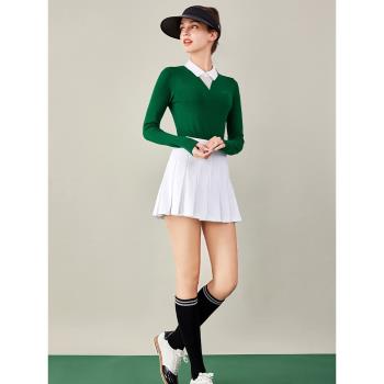 LG高爾夫女裝秋款GOLF女士服裝2023新品長袖針織衫韓版運動毛線衣