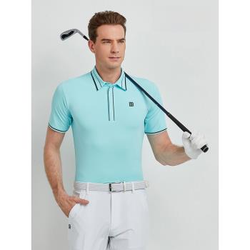 DB高爾夫服裝男短袖休閑運動T恤夏季彈力速干排汗polo衫GOLF球衣
