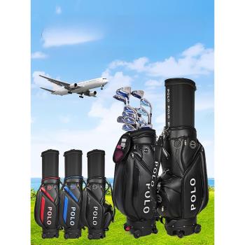 POLO高爾夫硬殼伸縮球包男女超輕四輪平推旅行航空托運包golf球包