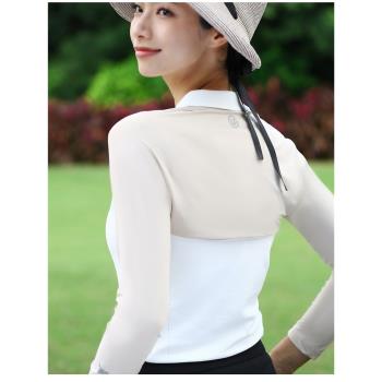 高爾夫防曬披肩女冰絲夏季戶外防曬袖套連肩golf長袖防曬打底衫