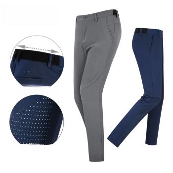 新PGA高爾夫長褲男士夏季透氣孔舒適運動褲 修身直筒松勁腰球褲