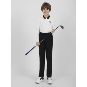 PGM兒童高爾夫服裝男童秋冬長褲加絨加厚青少年立領運動上衣套裝