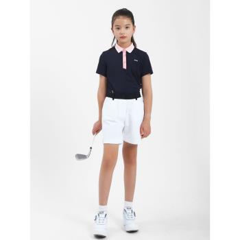 PGM高爾夫短褲女童2024新款夏季兒童沙灘休閑褲百搭golf運動褲子