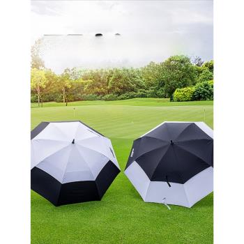 PE高爾夫雨傘 防曬遮陽擋雨長柄傘 大號雙層傘 雙人半自動傘男女