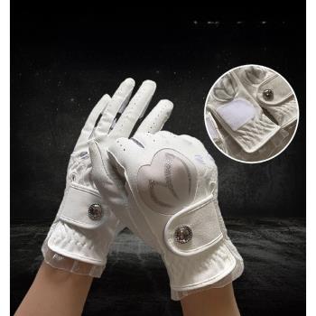 23韓國原單新款高爾夫手套golf女士防滑真皮輕薄透氣耐磨手套