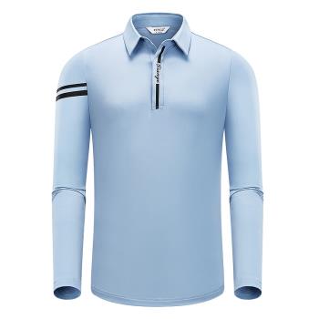 高爾夫長袖T恤男修身速干polo衫秋冬golf服裝男戶外運動彈力上衣