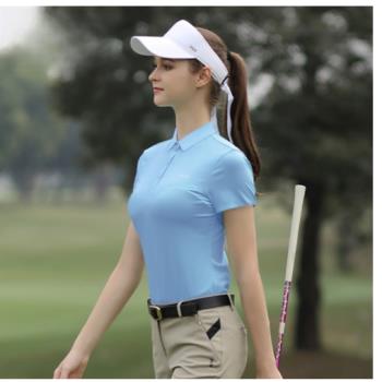 促銷款 高爾夫上衣女夏GOLF女裝短袖速干時尚簡約運動休閑POLO衫