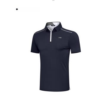 PGM高爾夫服裝男夏季短袖t恤透氣速干排汗拉鏈翻領golf運動polo衫